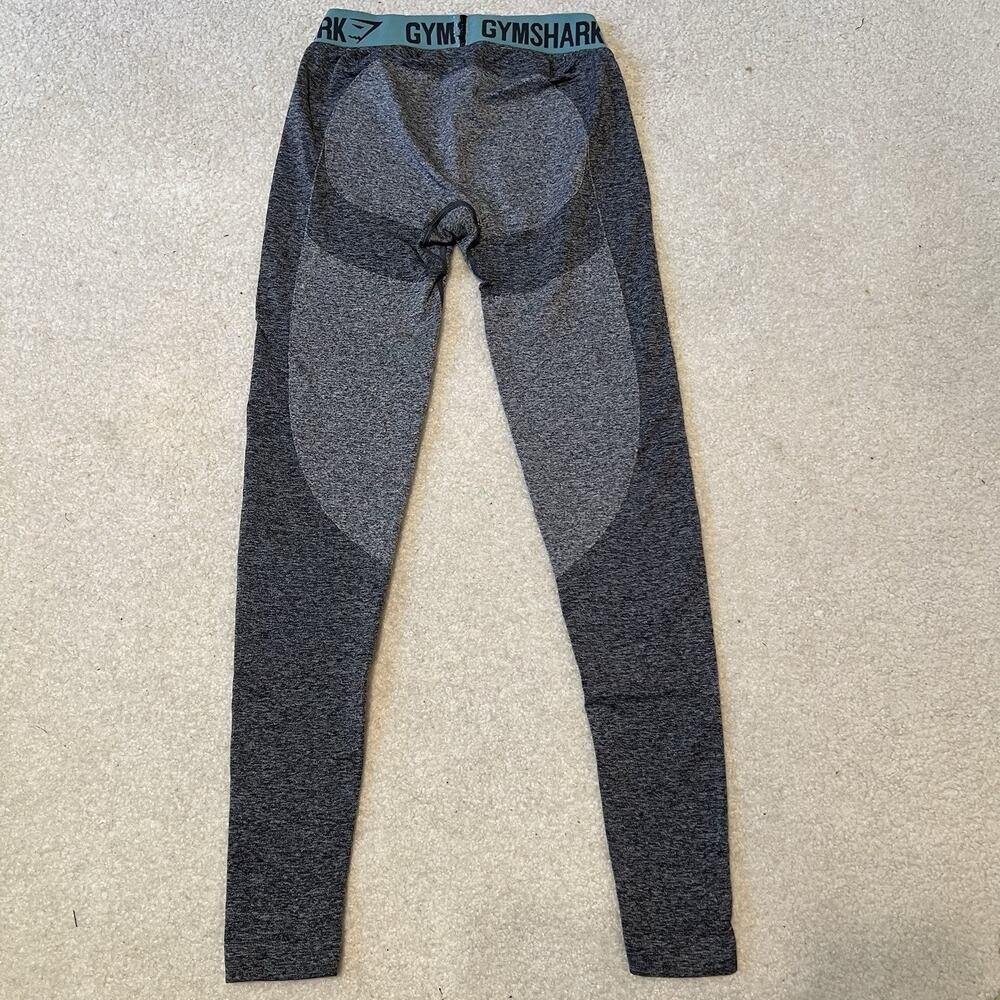 Gymshark Leggings Womens Small Gray Teal Dry Flex Low Rise Seamless Ankle Length - Picture 3 of 5